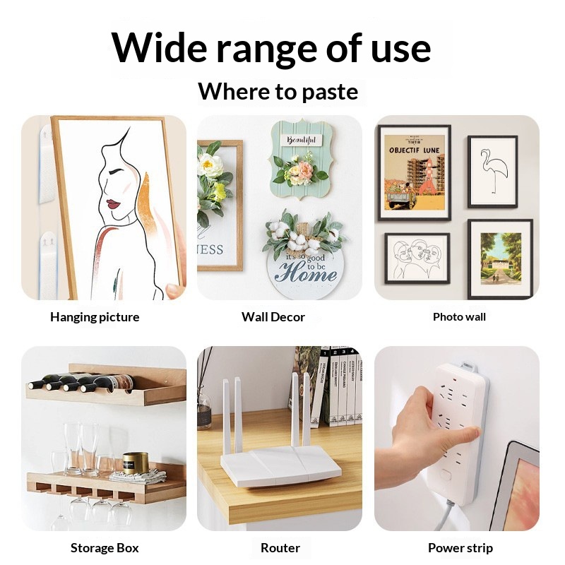 Picture Hanging Strip - Ganchos Adesivos Removíveis para Pendurar Quadros