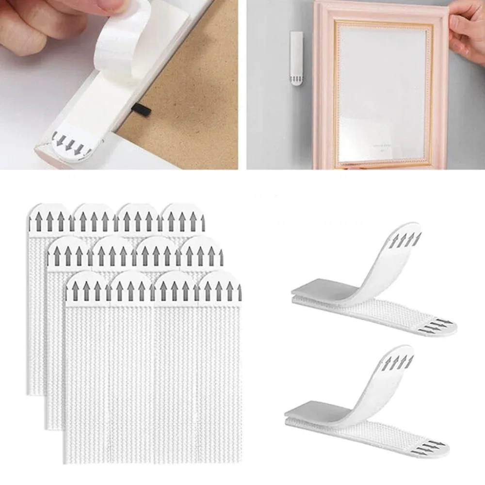 12/24 Pares de Fitas Adesivas  - Picture Hanging Strip avaliação e preço